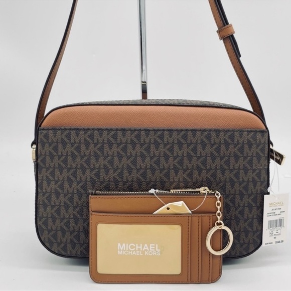 Michael Kors Large EW Zip Chain Xbody Bag & Coinpouch w ID Brown - Picture 10 of 11